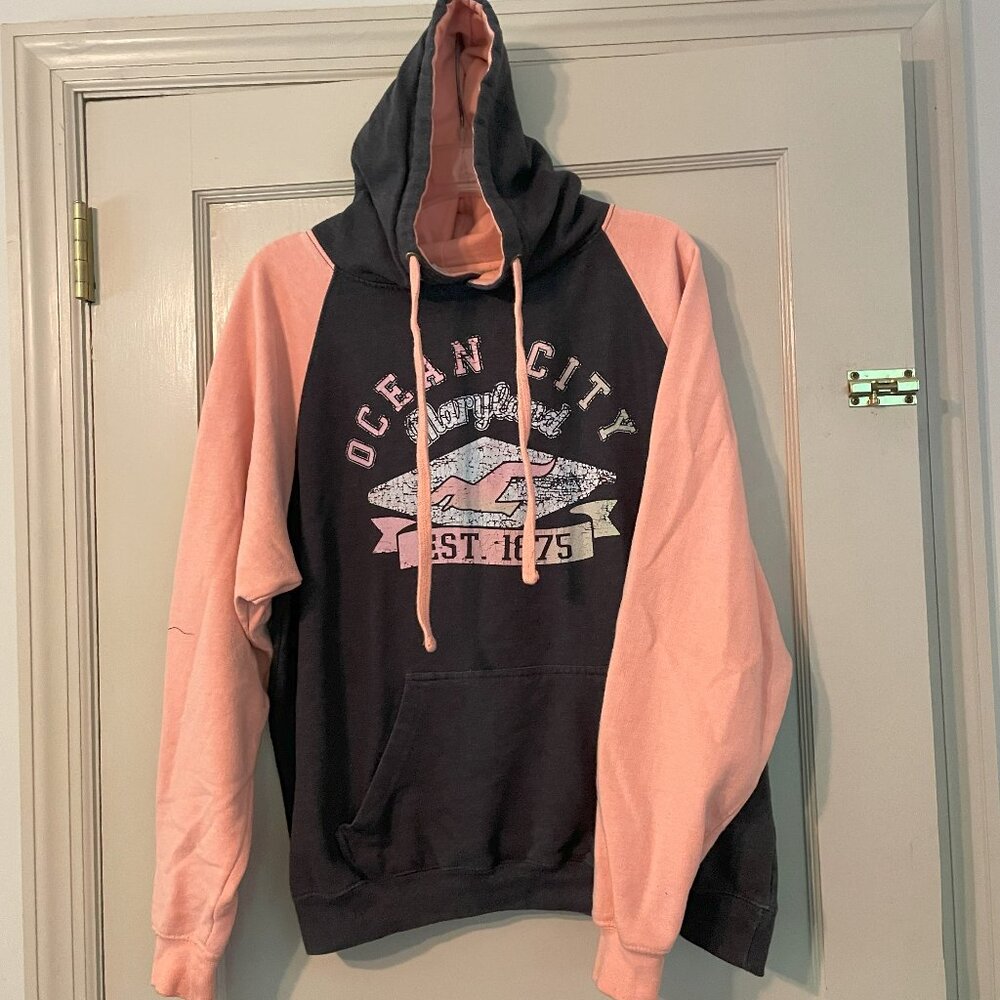 Ocean City Maryland Grey and Peach Hoodie